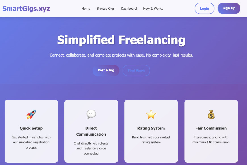 SmartGigs - Simplified Freelancing Platform